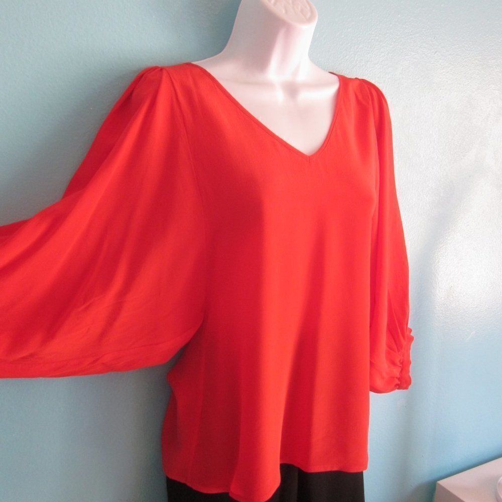 Pippa Silk Blouse Coral Orange Summer Top US Size 2 / UK Size 6